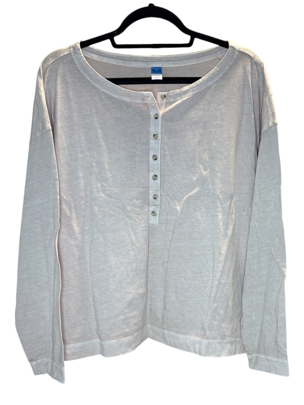 NWOT Old Navy Light Tan Long-Sleeve Henley Top